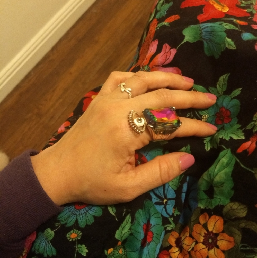 EUC Kenzo Paris holographic evil eye ring Sz 52 - Picture 4 of 10
